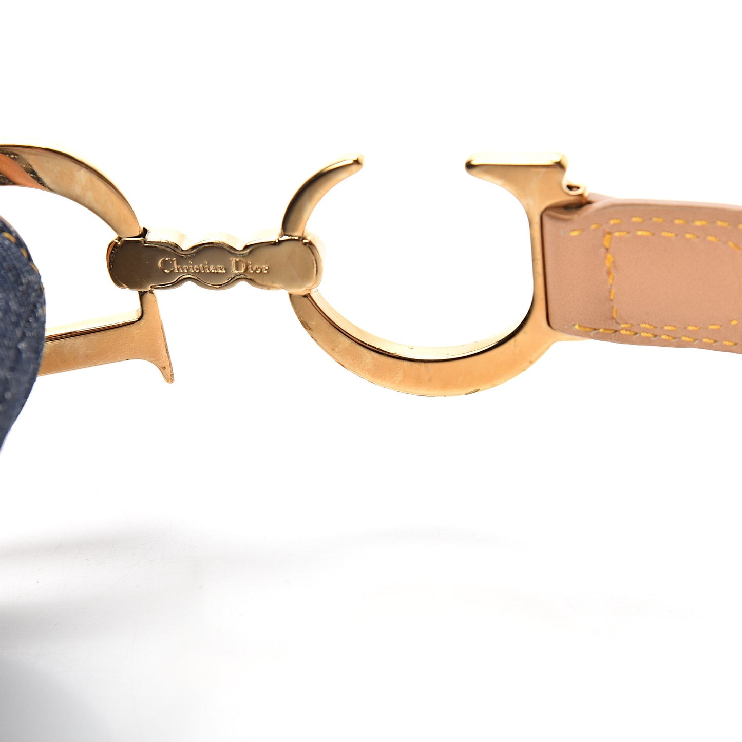 Denim Calfskin Saddle Bag Blue
