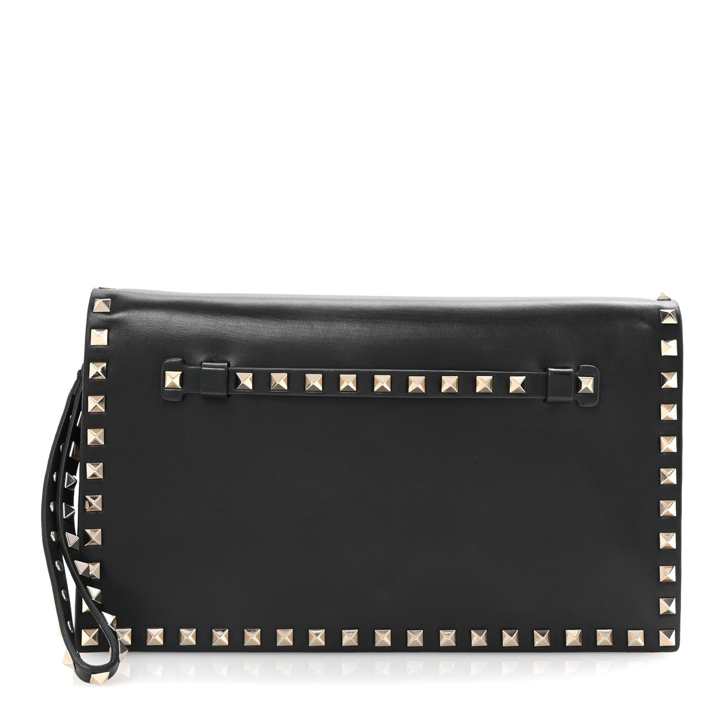 Nappa Rockstud Wristlet Clutch Black