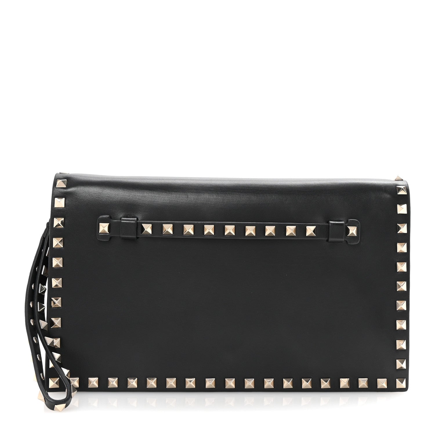 Valentino Garavani Nappa Rockstud Wristlet Clutch Black 1 of 6