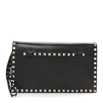 Valentino Garavani Nappa Rockstud Wristlet Clutch Black 1 of 6