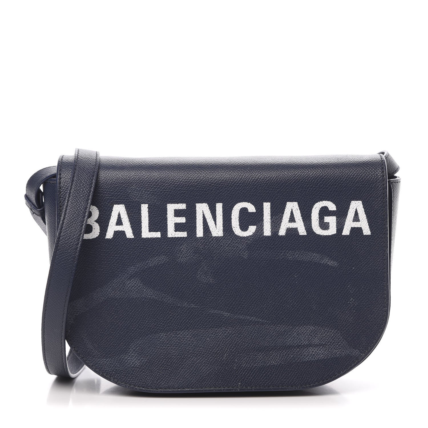 Balenciaga Grained Calfskin Logo Print S Ville Day Bag Bleu Canopee 1 of 16