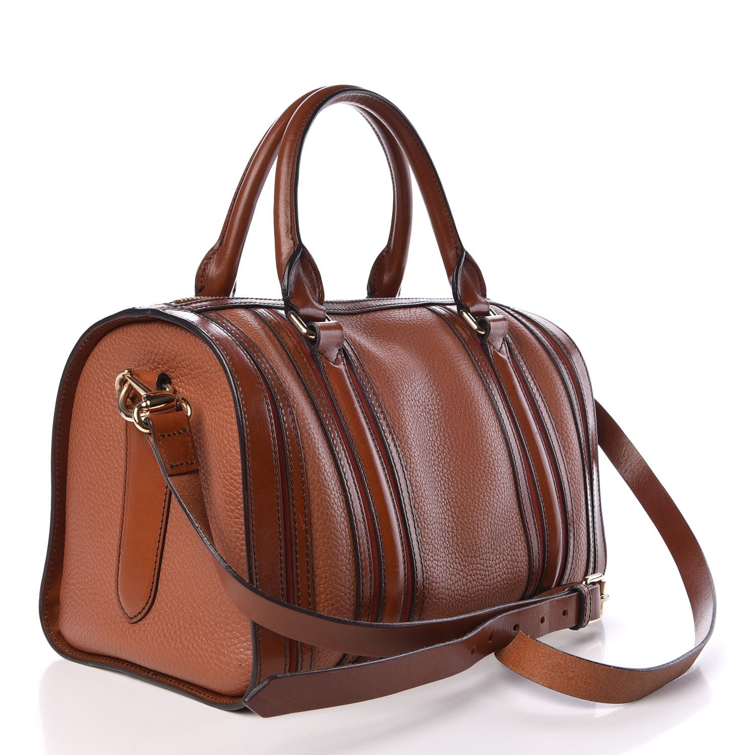 Burberry Grainy Calfskin Medium Alchester Bowling Bag Brown 4 of 9