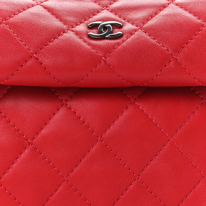 Chanel Lambskin Quilted Mini Roll Clutch Red 8 of 10