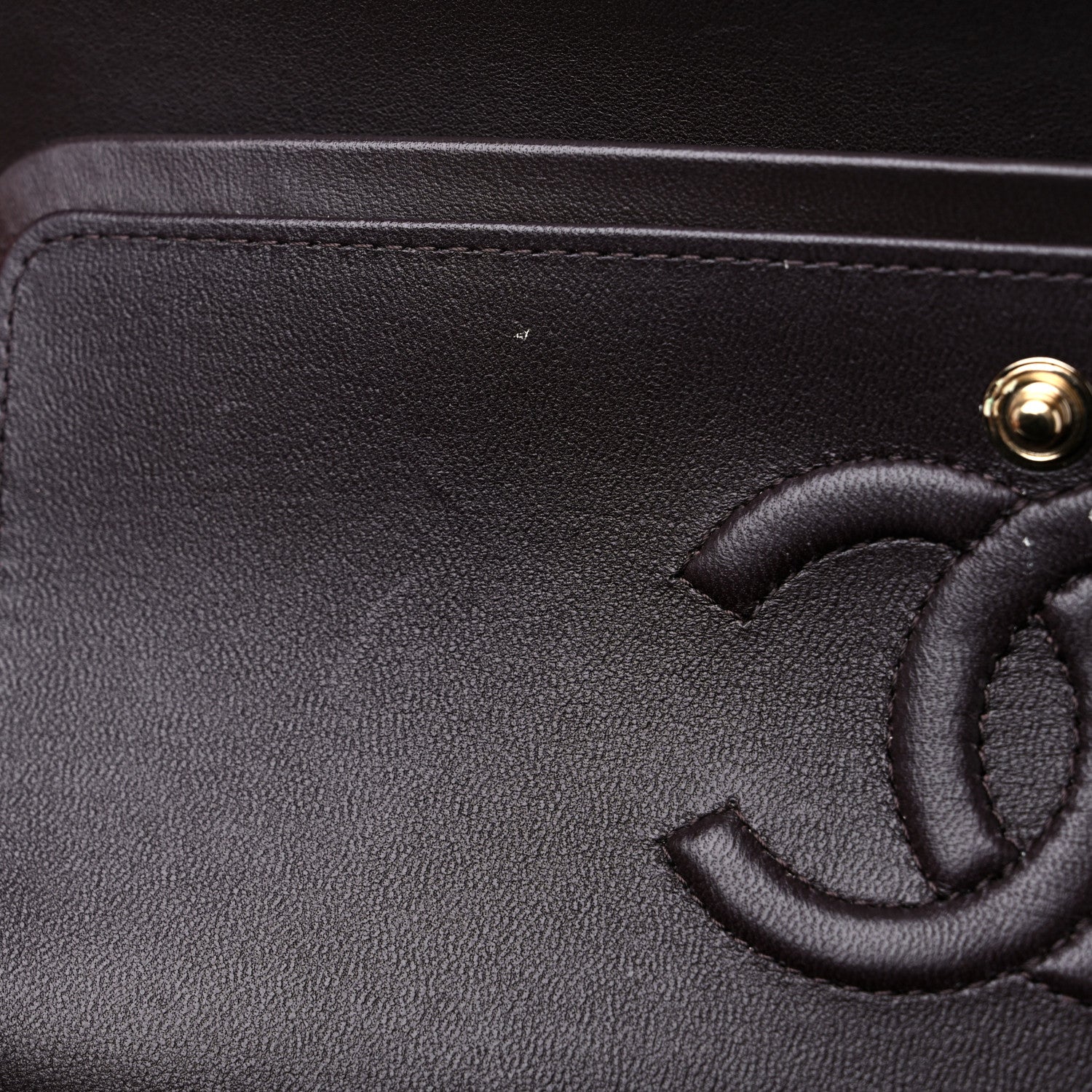 Chanel Lambskin Quilted Small Double Flap Dark Brown 11 of 14