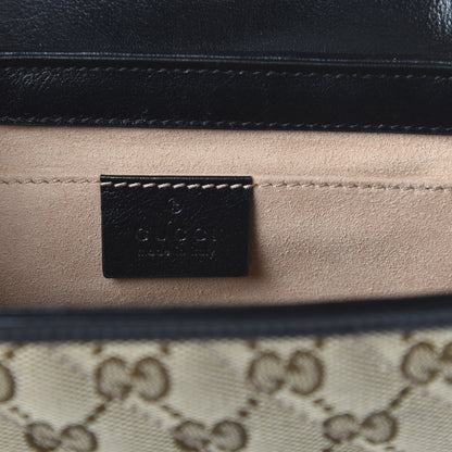 Gucci Monogram Matelasse Diagonal Mini GG Marmont Shoulder Bag Beige Black 8 of 10