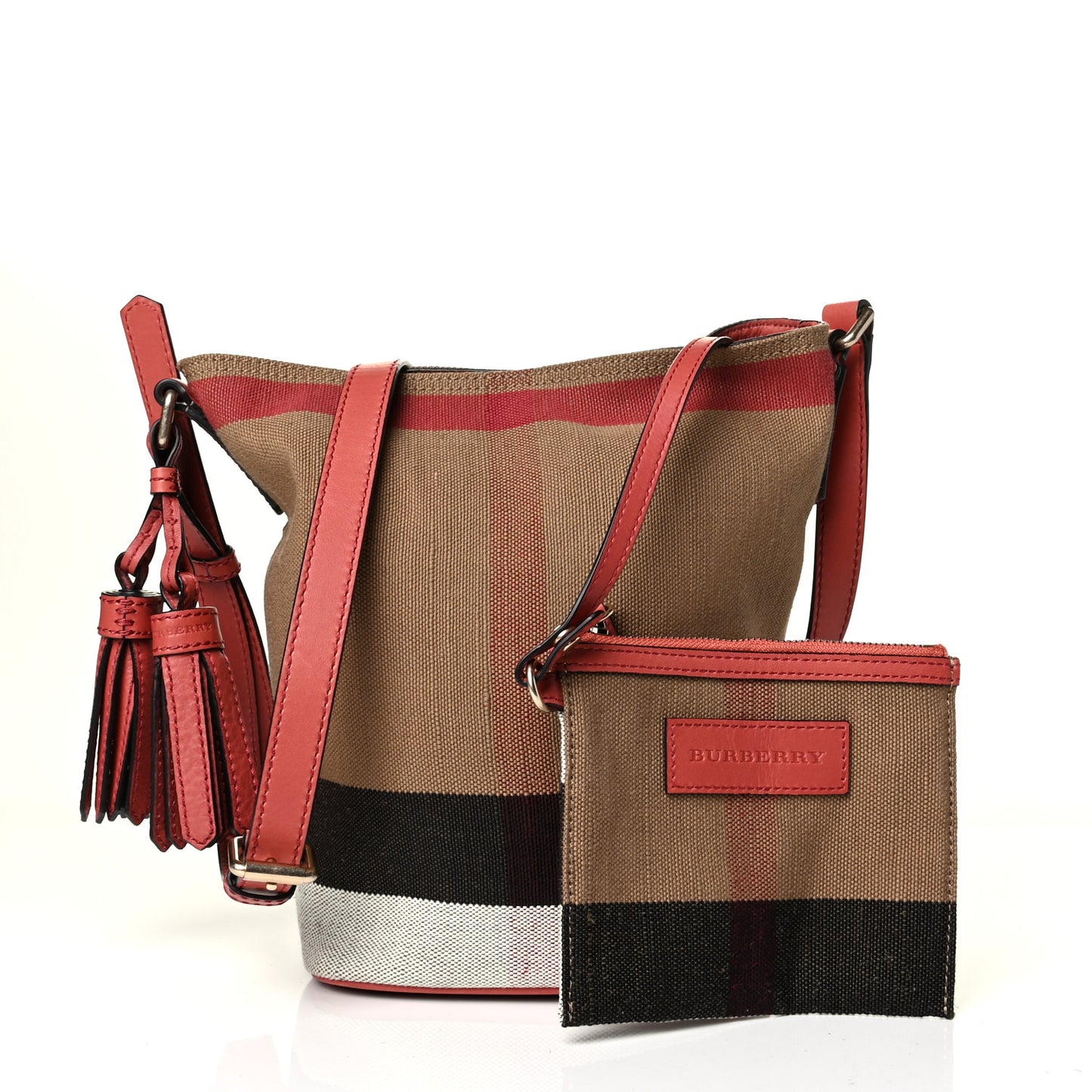 Canvas Mega Check Mini Ashby Tassel Crossbody Pink