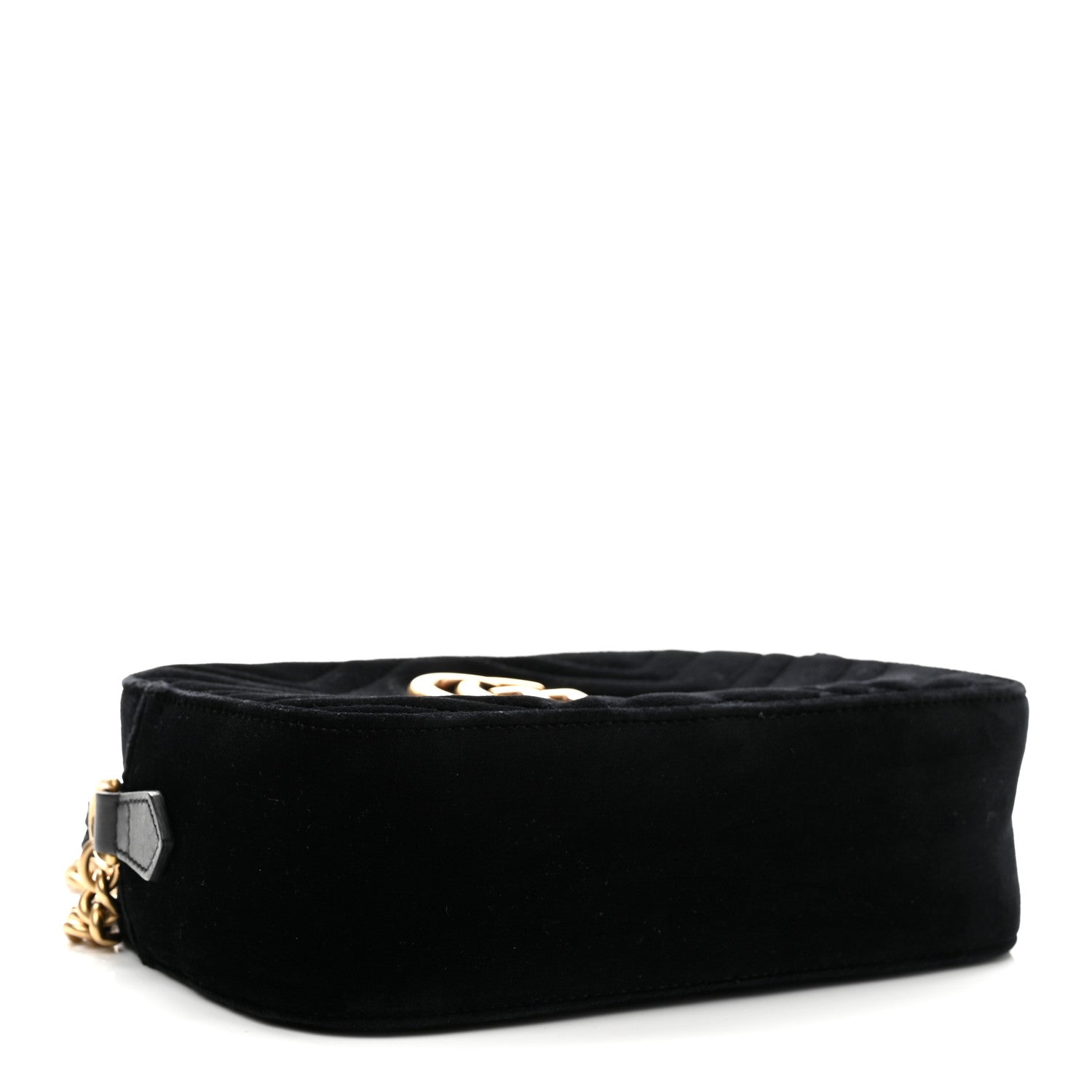 Gucci Velvet Matelasse Small GG Marmont Chain Shoulder Bag Black 4 of 11