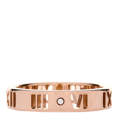 Tiffany 18K Rose Gold Diamond Atlas Pierced Ring 46 3.75 1 of 5