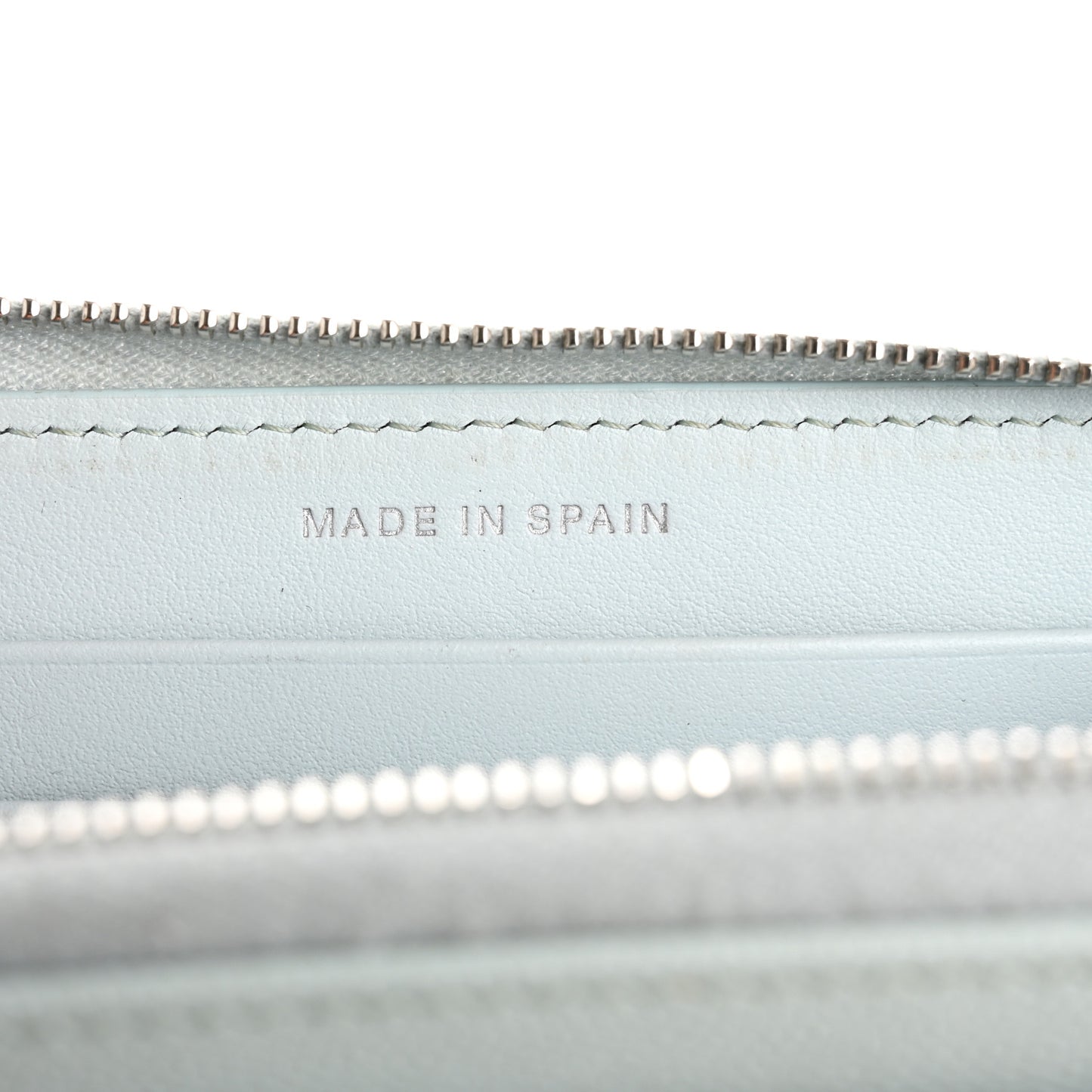 Caviar Quilted Medium Zip Around Wallet Light Blue