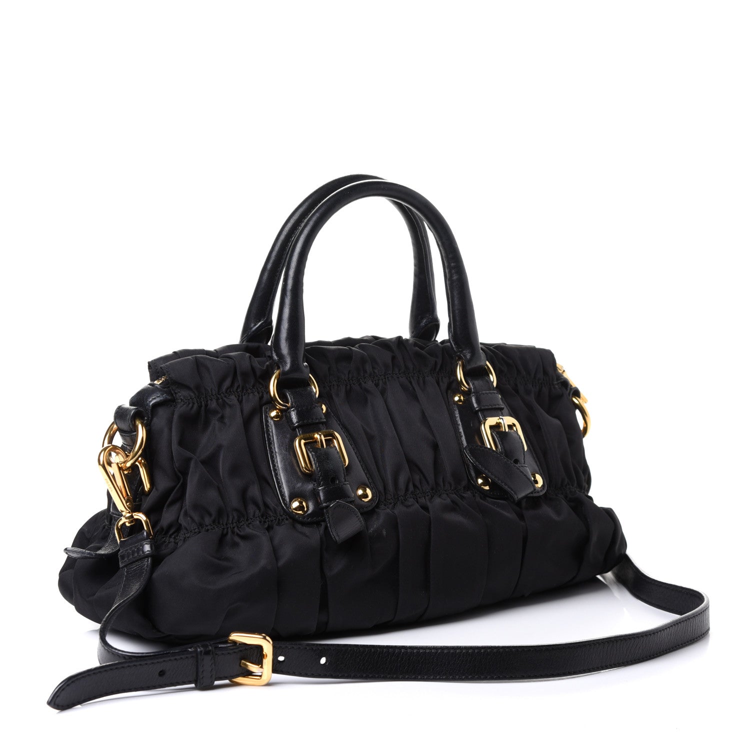 Prada Tessuto Nylon Gaufre Shopping Satchel Black 2 of 5
