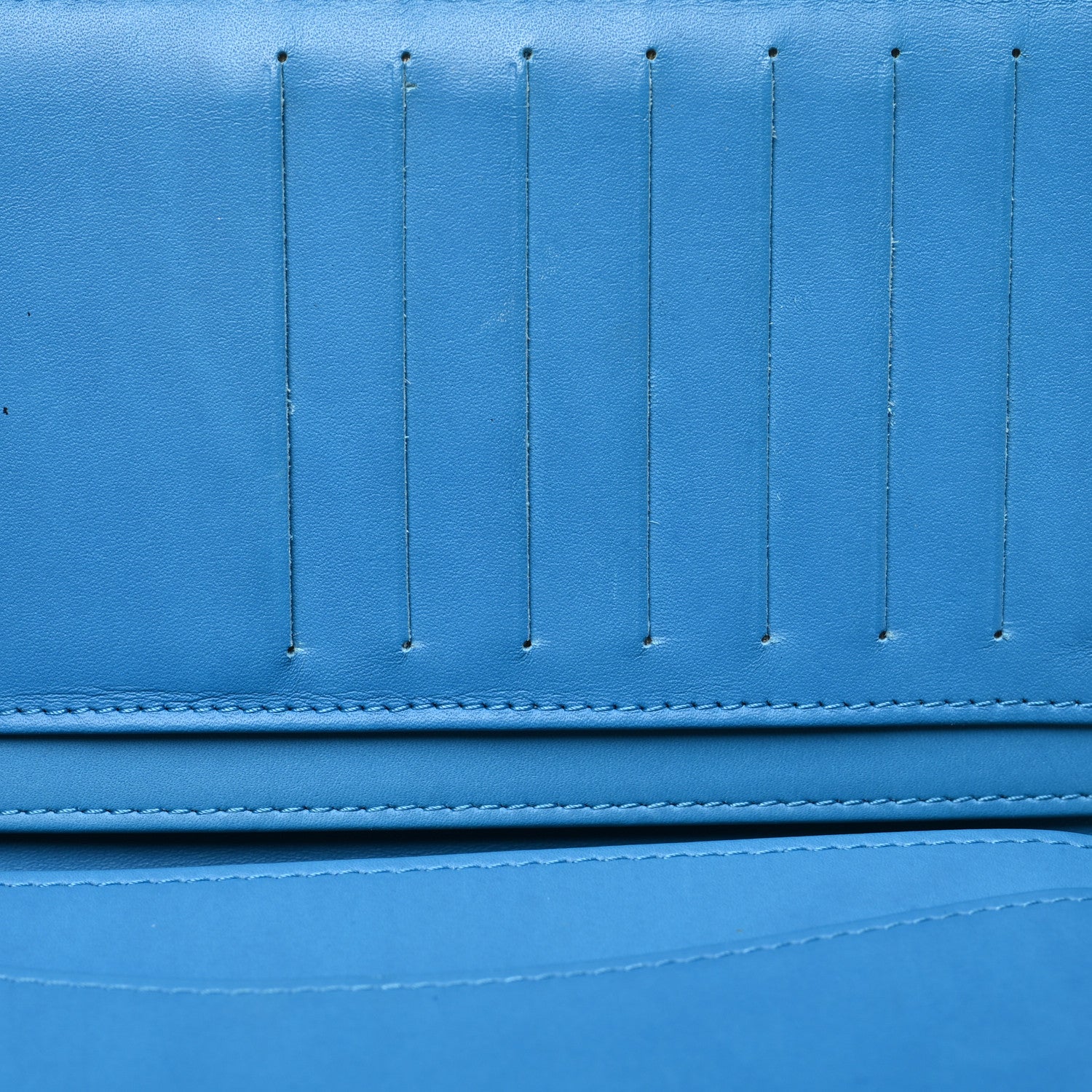 Chanel Patent Calfskin Quilted Yen Wallet Blue 10 of 11