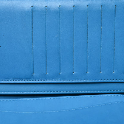 Chanel Patent Calfskin Quilted Yen Wallet Blue 10 of 11