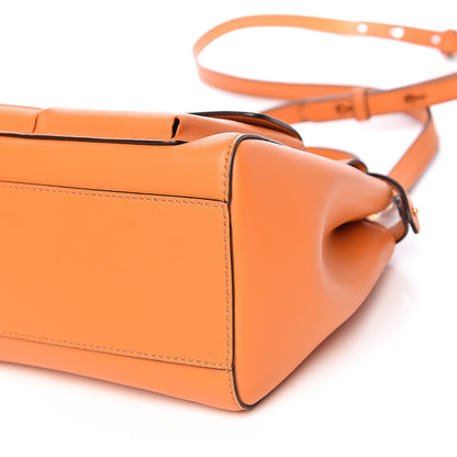 Fendi Vitello Grace Matte Two Pocket Mini Peekaboo Iconic Satchel Aranciata 10 of 12