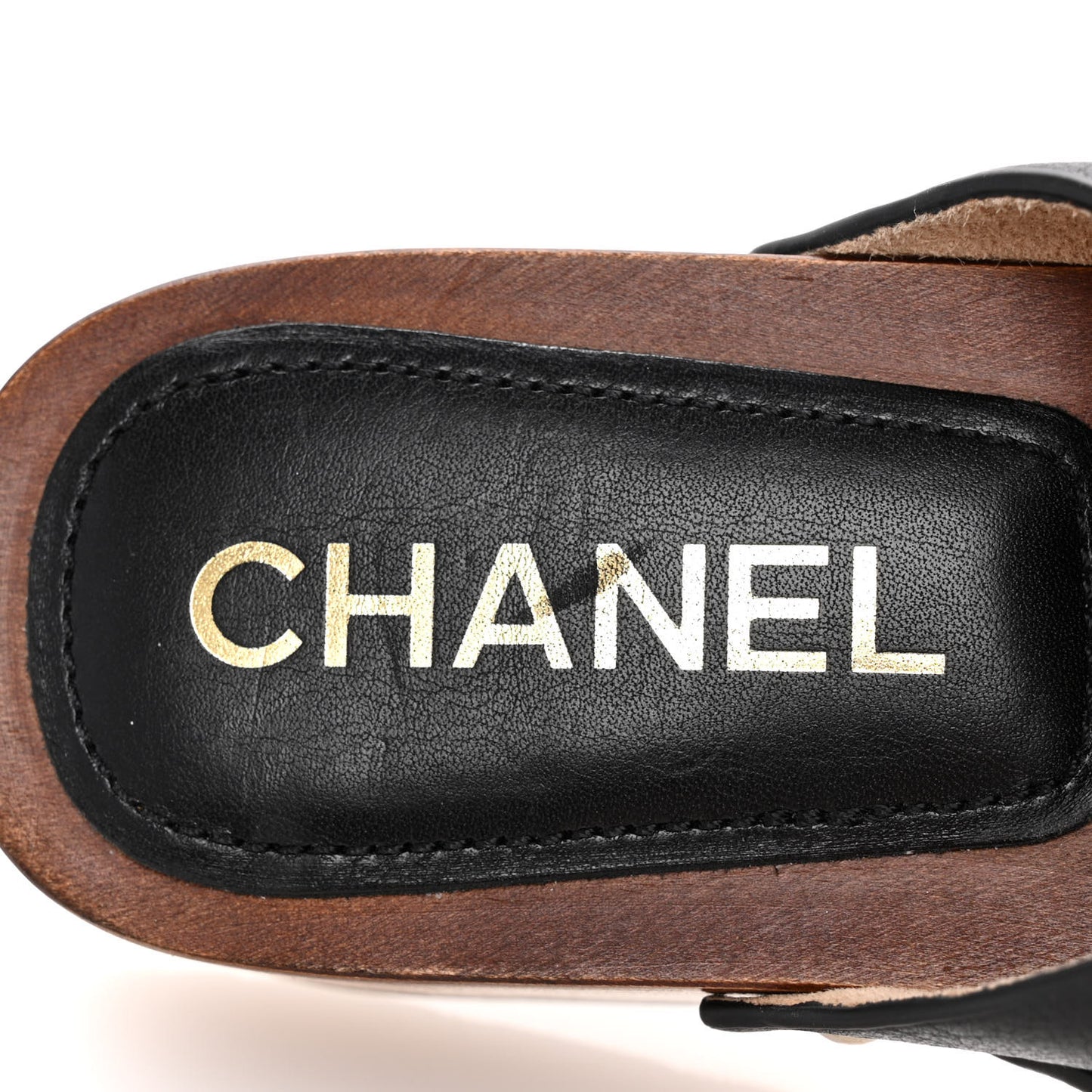 Calfskin Camellia Clogs 37 Black