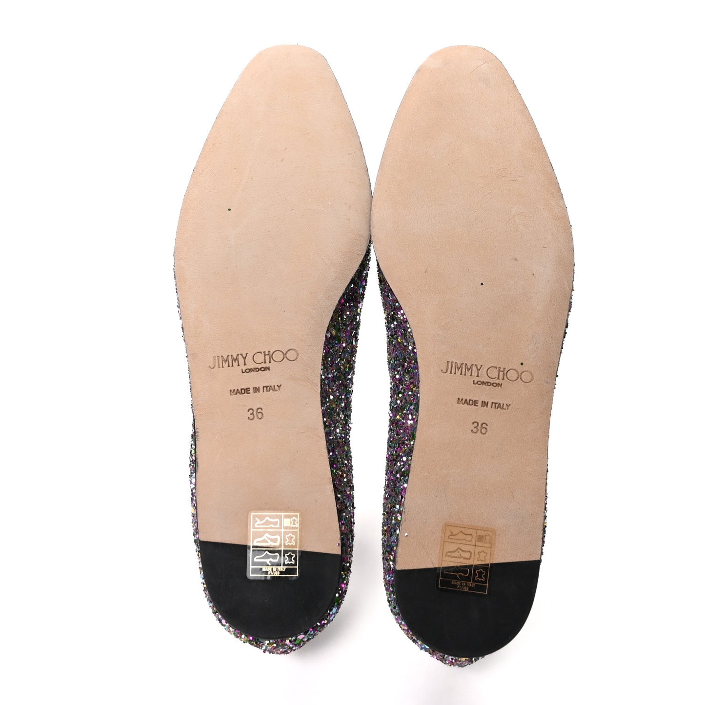 Patent Calfskin Coarse Glitter Confetti Watson Flats 36 Silver Multicolor