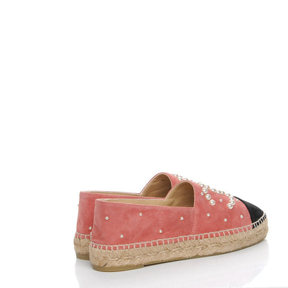 Chanel Suede Pearl CC Espadrilles 37 Pink 4 of 10