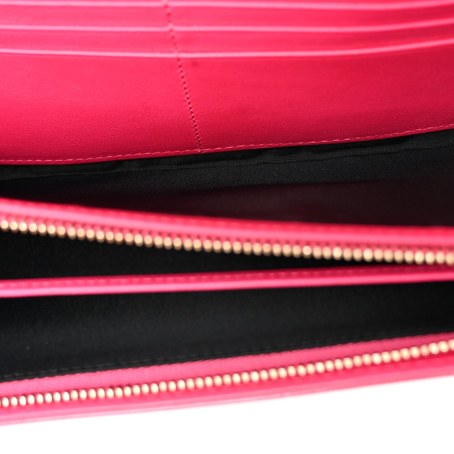 Patent Cannage Miss Dior Chain Wallet Fuchsia