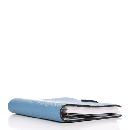 Hermes Taurillon Clemence Ulysse Mini Notebook Blue Jean 4 of 9