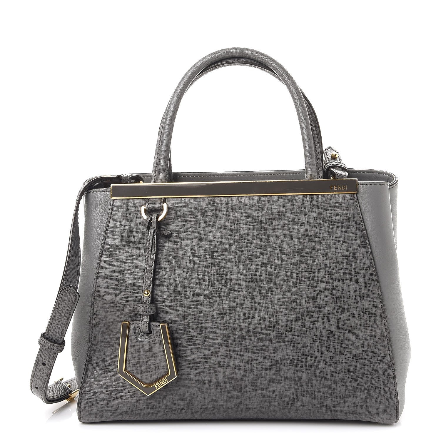 Fendi Vitello Elite Petite 2Jours Tote Grigio Grigio Chiaro 1 of 7