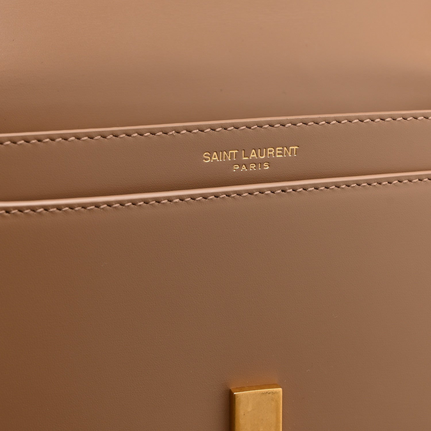 Saint Laurent Box Calfskin Mini Voltaire Shoulder Bag Dark Cork 6 of 10