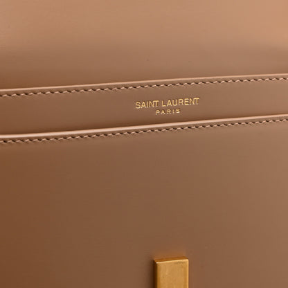 Saint Laurent Box Calfskin Mini Voltaire Shoulder Bag Dark Cork 6 of 10