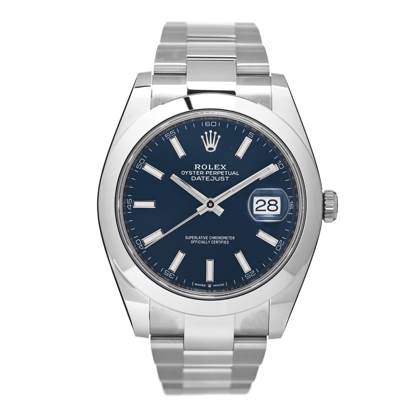Stainless Steel 41mm Oyster Perpetual Datejust Watch Blue 126300
