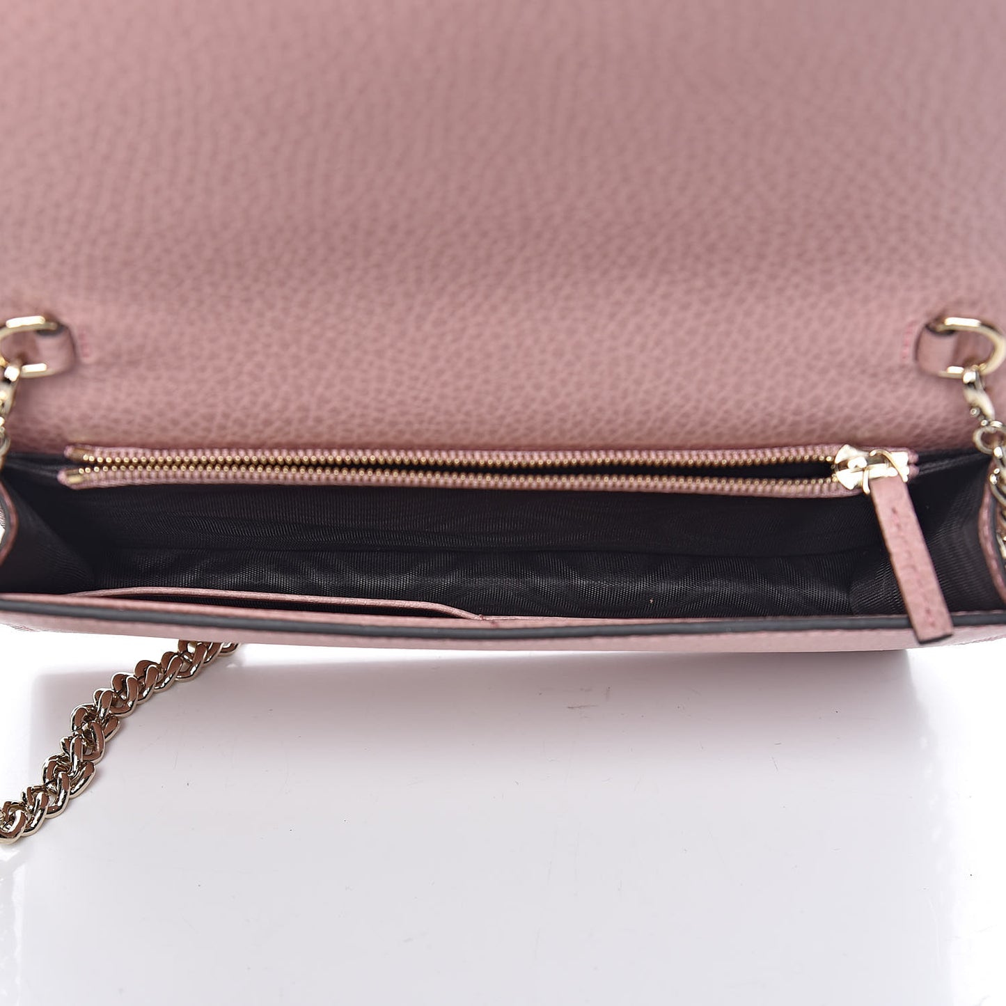 Dollar Calfskin Medium Betty Chain Wallet Soft Pink