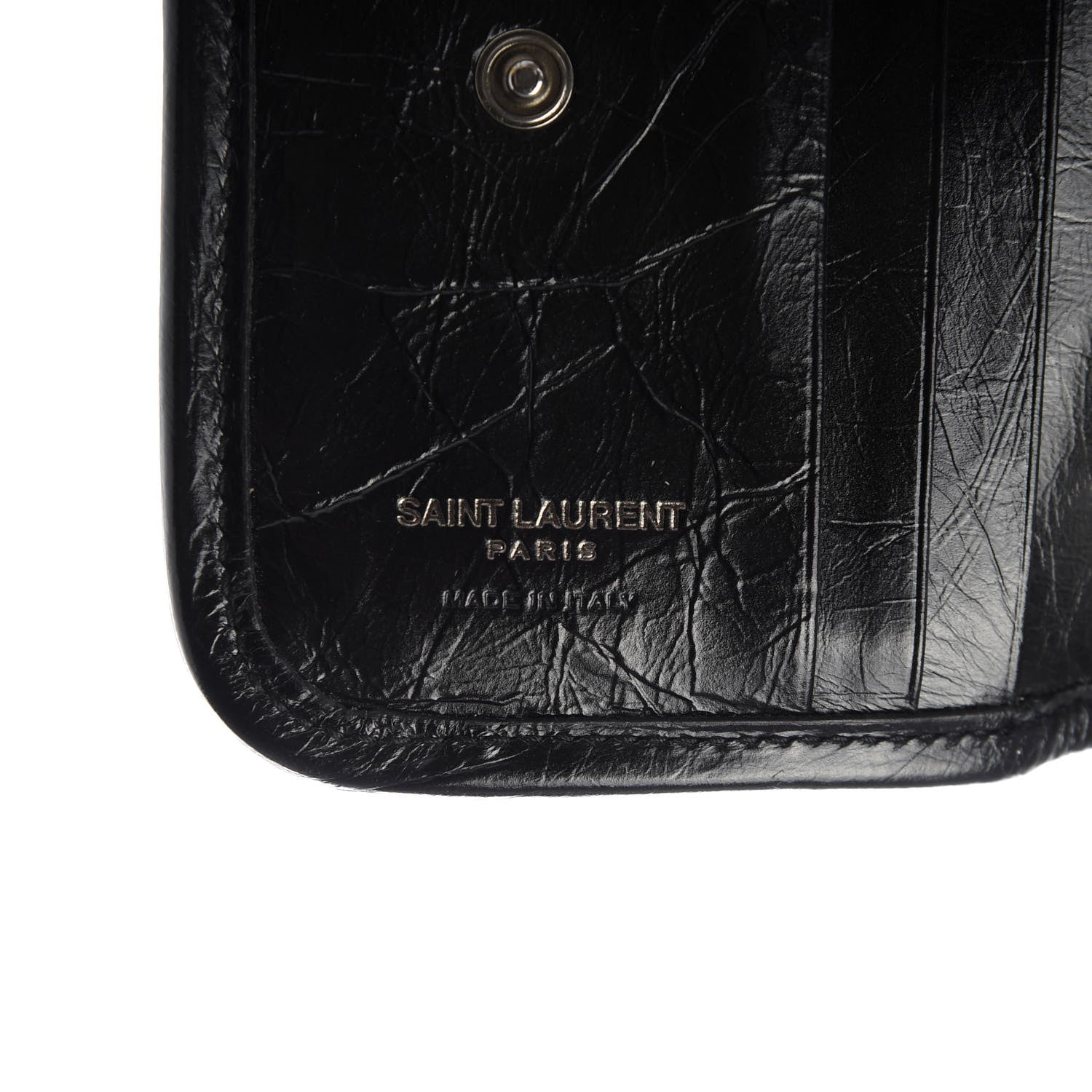 Saint Laurent Crinkled Calfskin Matelasse Monogram Niki Card Holder Black 6 of 6