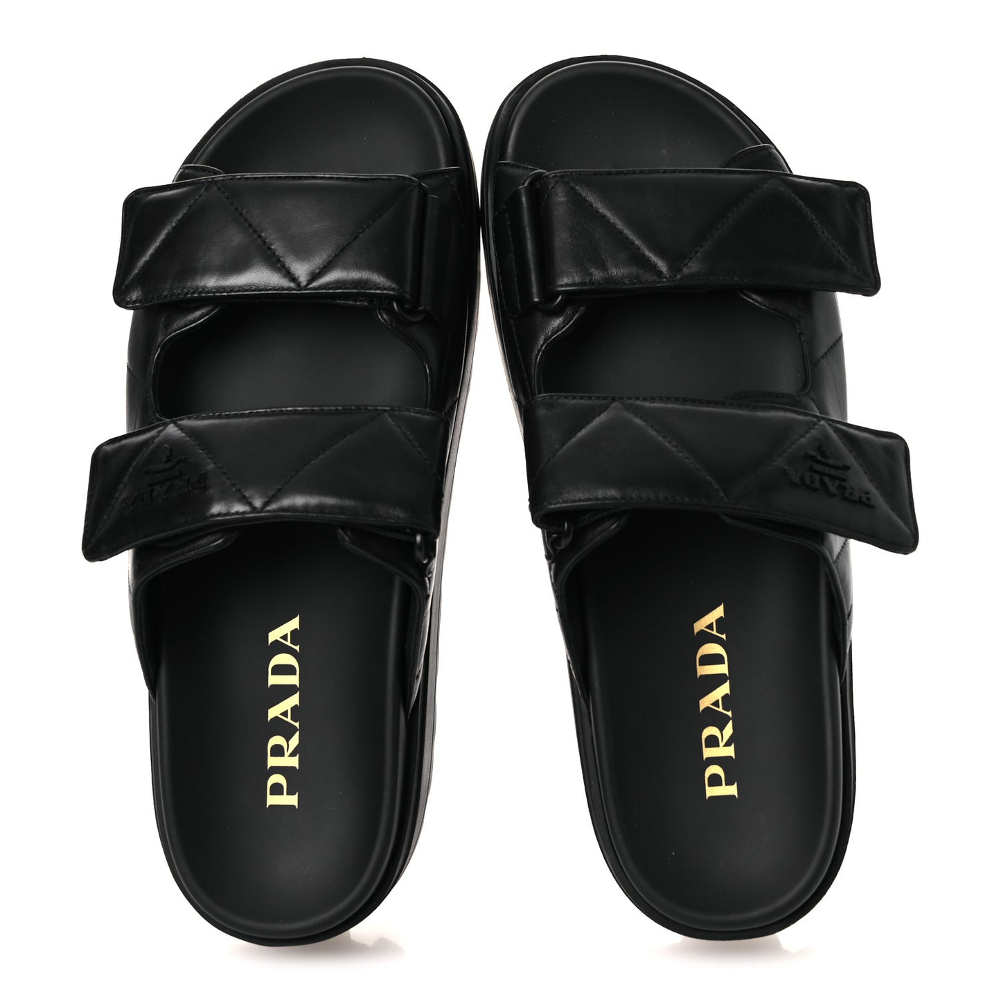 Nappa Quilted Padded Logo Platform Slide Sandals 39.5 Black