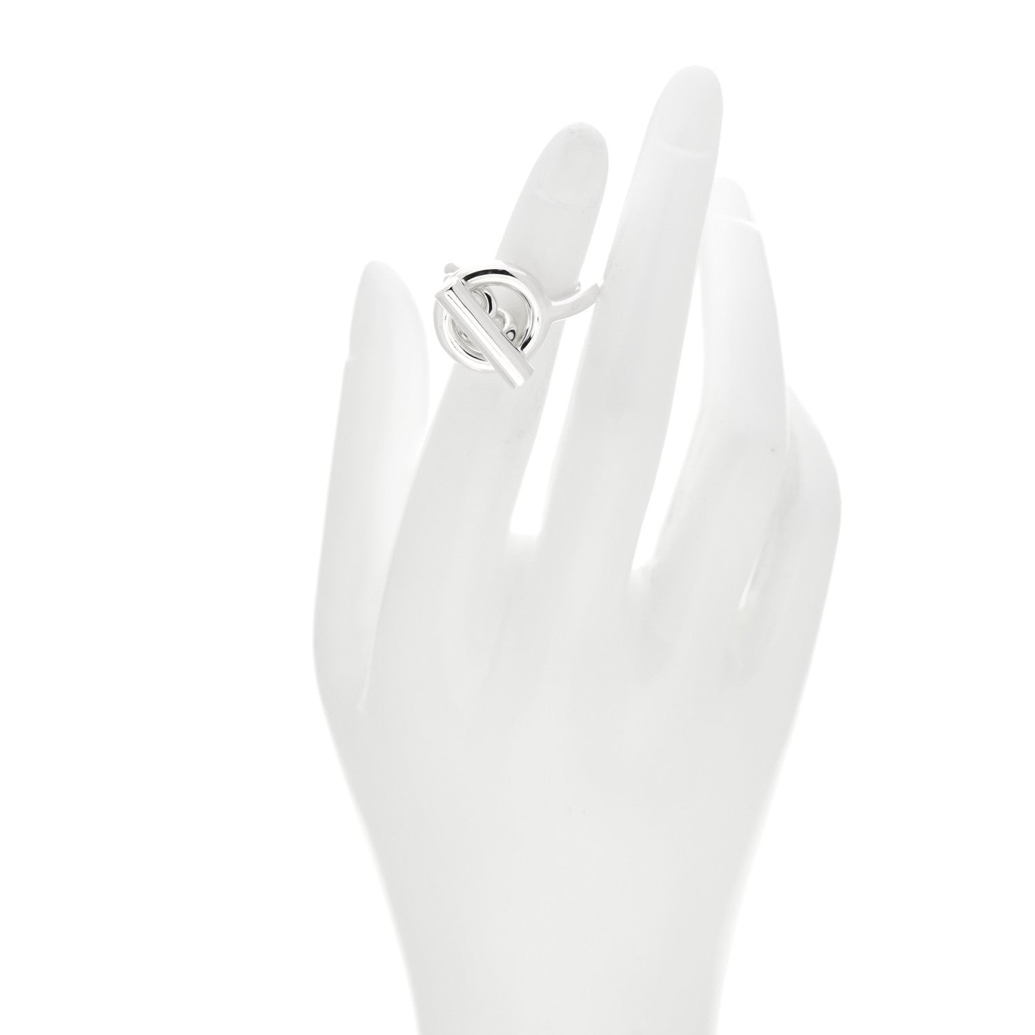 Hermes Sterling Silver GM Croisette Ring 51 5.75 2 of 5