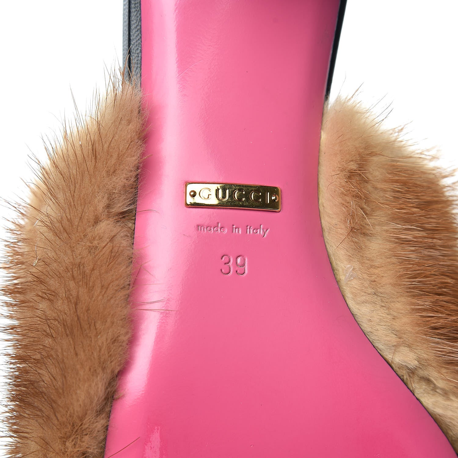 Gucci Mink Malaga Kid Crystal Candy Mules 39 Light Brown Black 6 of 7