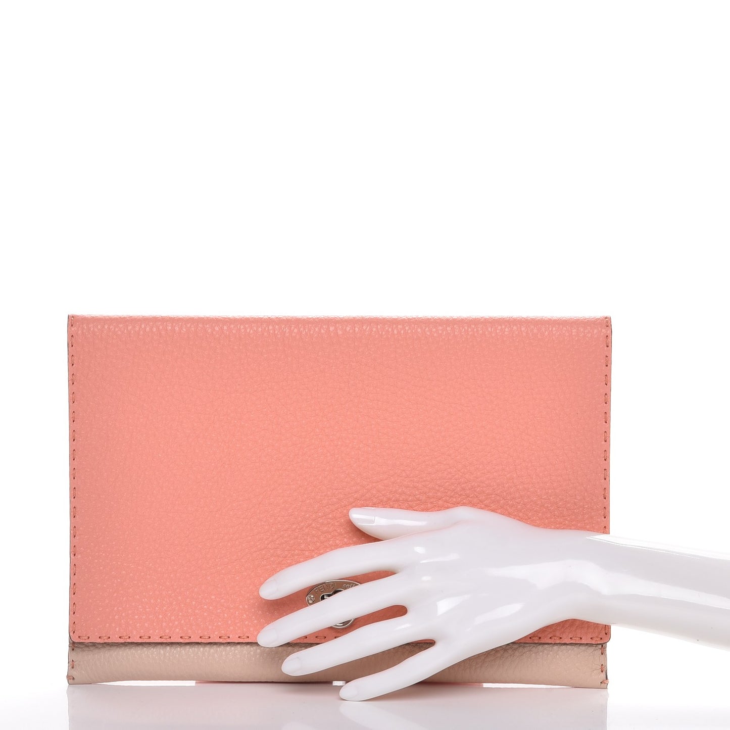 Cuoio Romano Selleria Bi-Color Clutch Pesca Plaster