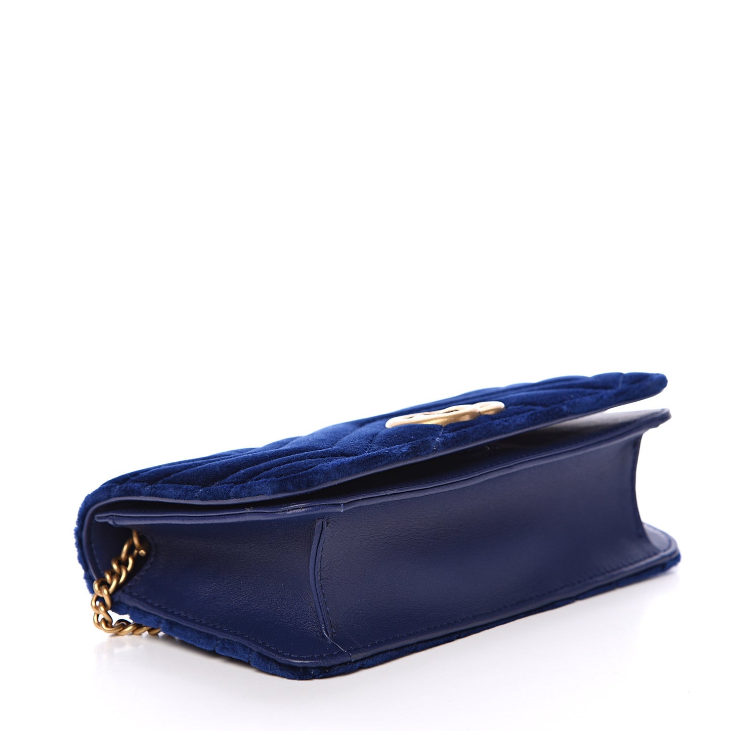 Velvet Matelasse GG Marmont Mini Bag Cobalt Blue