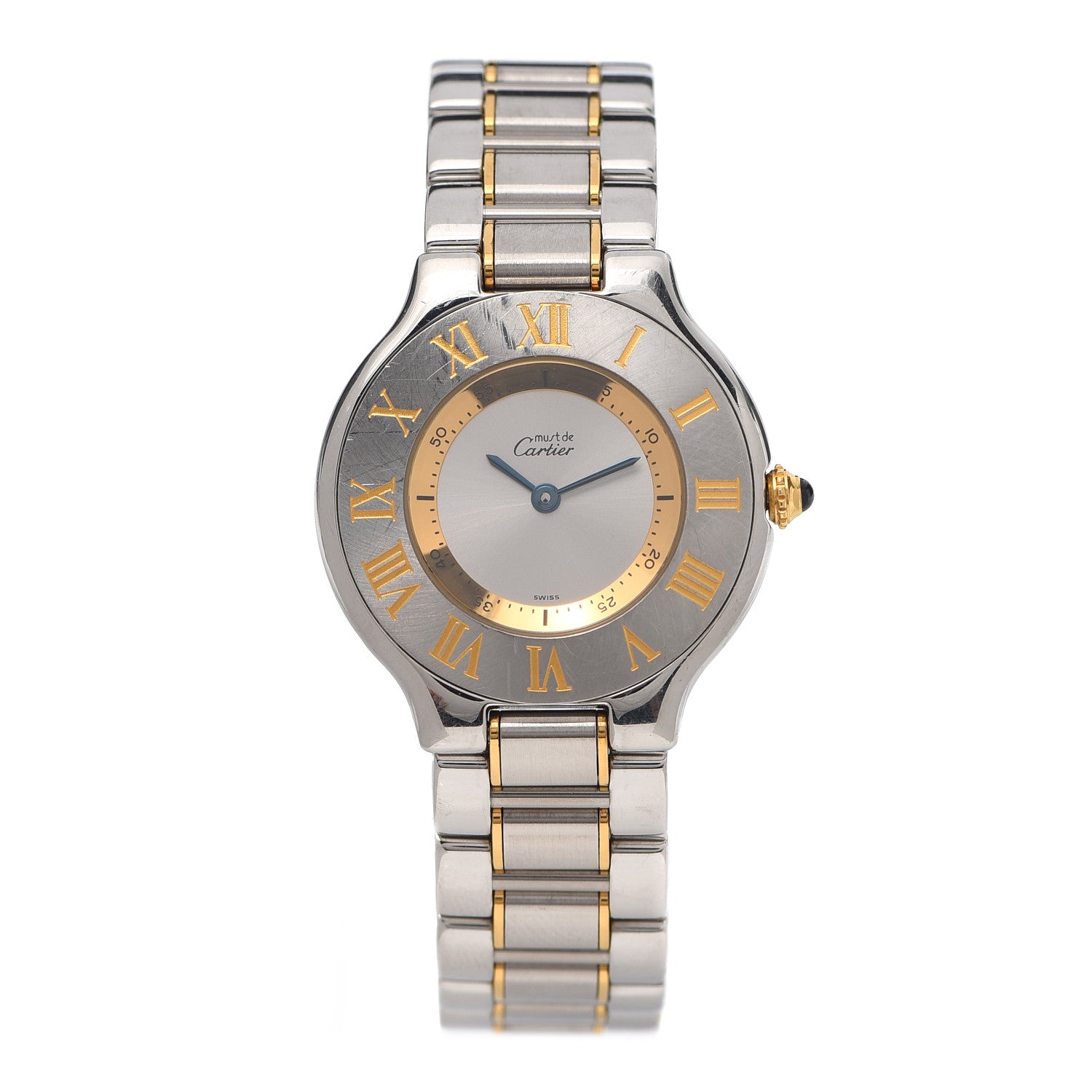 Cartier Stainless Steel 18K Yellow Gold 31mm Must De 21 Quartz Watch 1 of 5