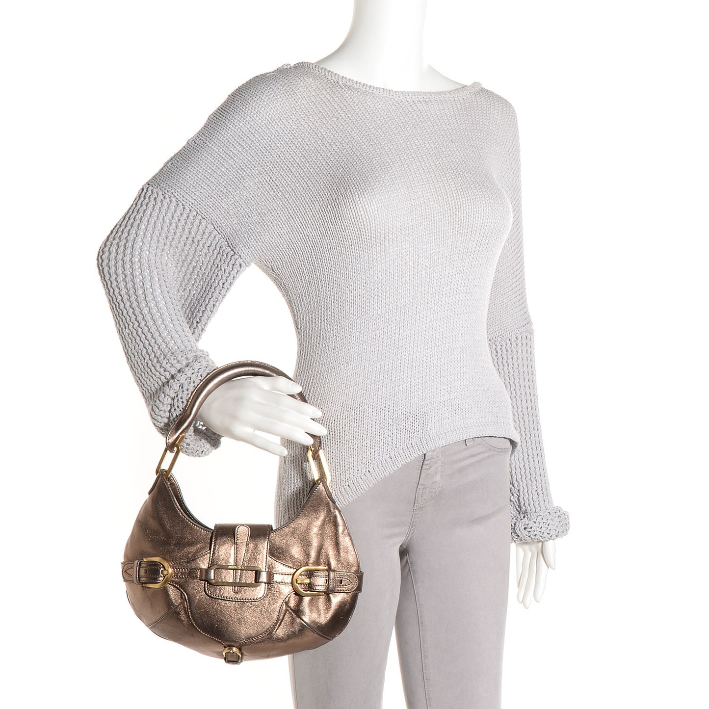 Metallic Leather Small Tulita Hobo