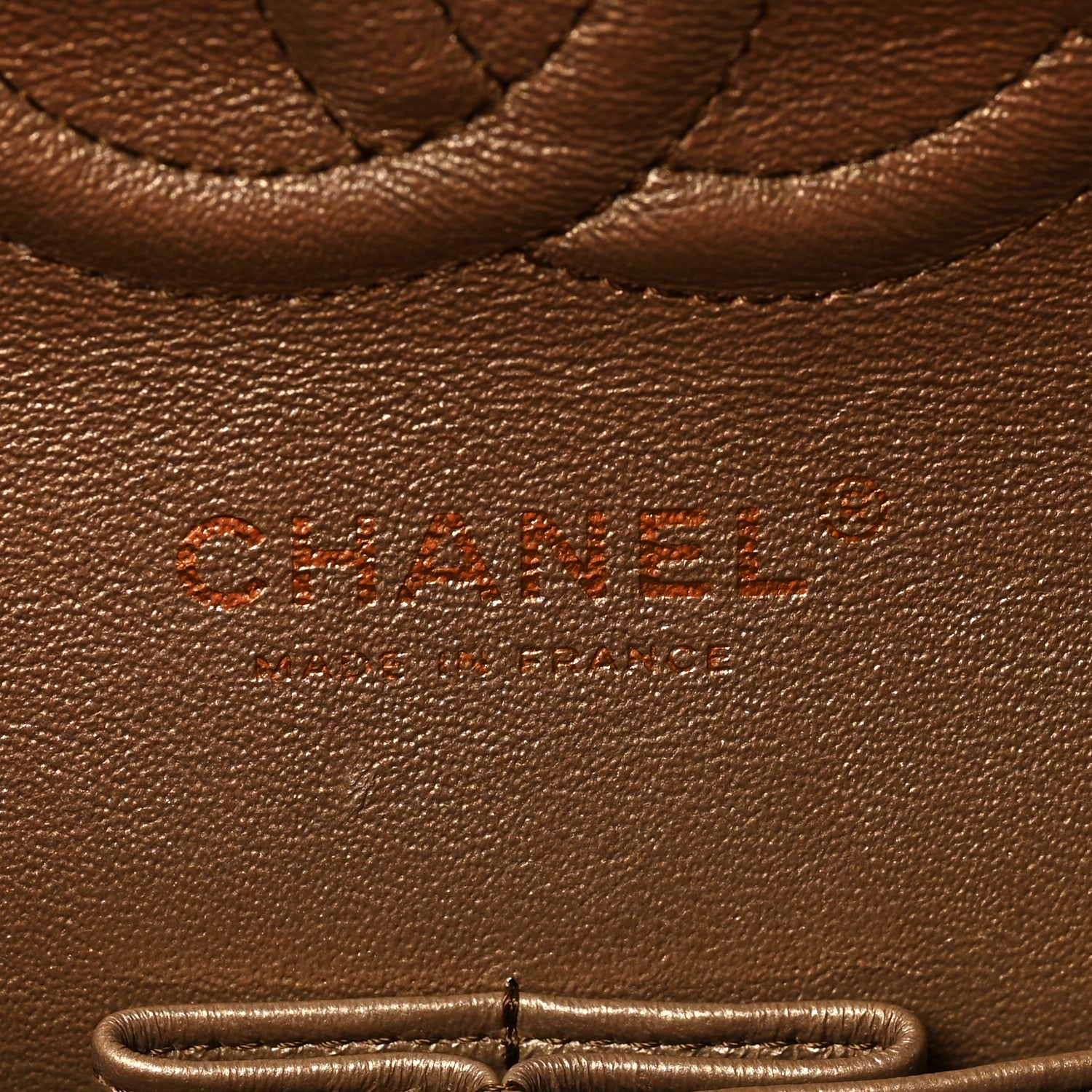 Chanel Metallic Lambskin Quilted Medium Double Flap Khaki 6 of 8
