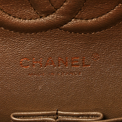 Chanel Metallic Lambskin Quilted Medium Double Flap Khaki 6 of 8