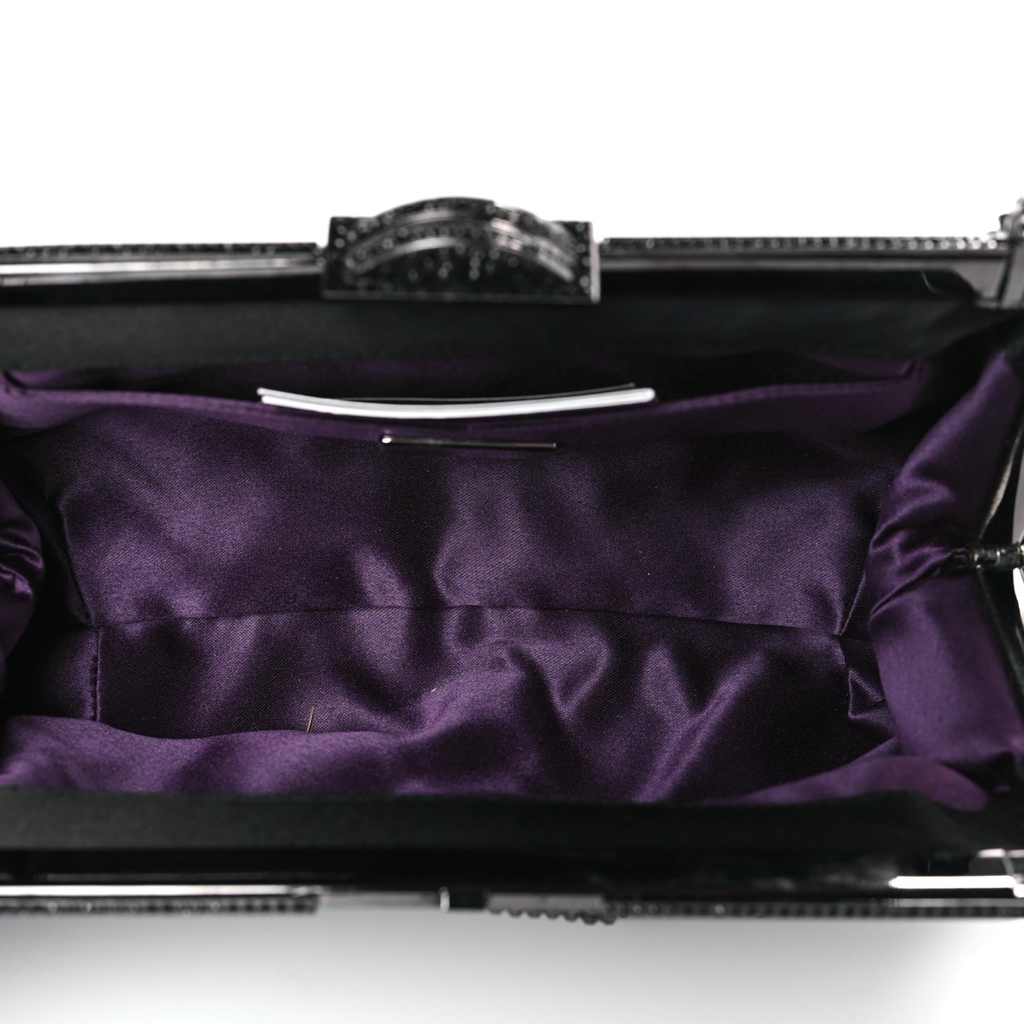 Satin Swarovski Crystal Natalie Clutch Black
