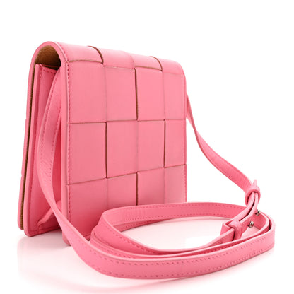 Bottega Veneta Lambskin Maxi Intrecciato Mini Cassette Crossbody Bag Pink 4 of 10