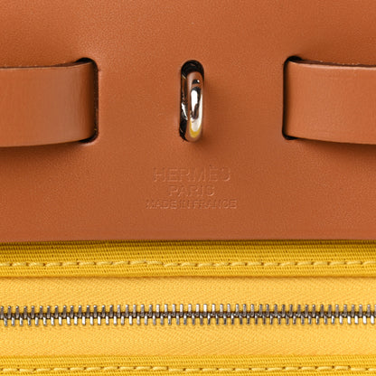 Hermes Toile Vache Hunter Herbag Zip 31 PM Soufre 7 of 10