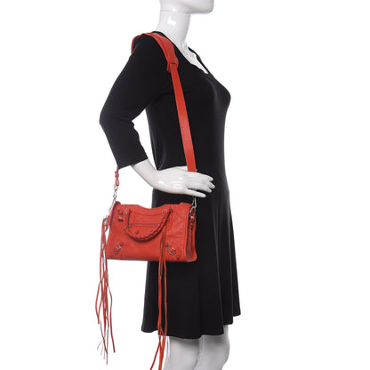 Balenciaga Matte Goatskin Rubber Covered Classic Hardware Mini City Rouge Coquelicot Rouge Braise 2 of 9