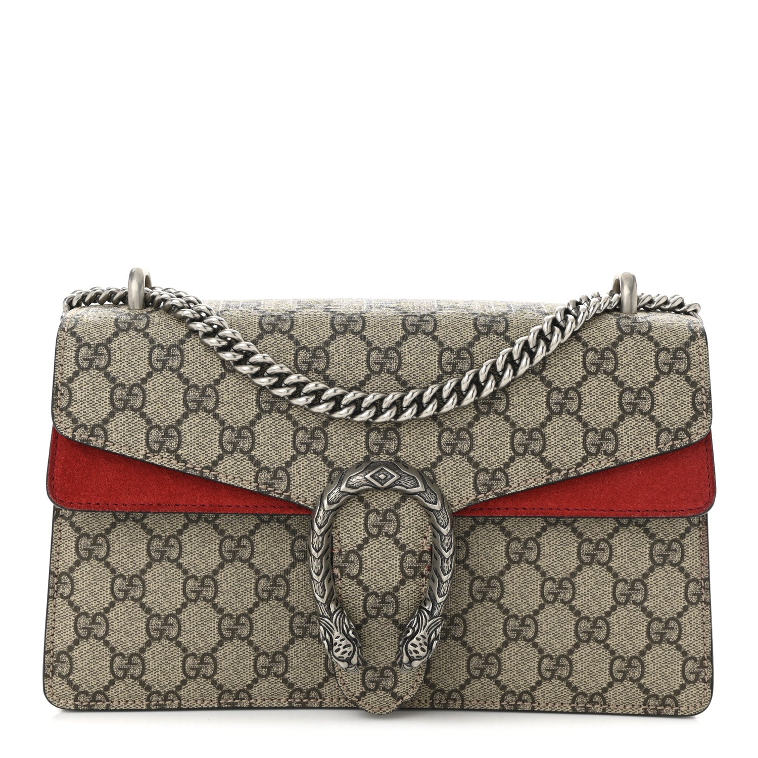 Gucci GG Supreme Monogram Small Dionysus Shoulder Bag Red 1 of 11
