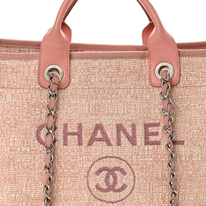 Chanel Straw Lurex Large Deauville Tote Pink 8 of 17