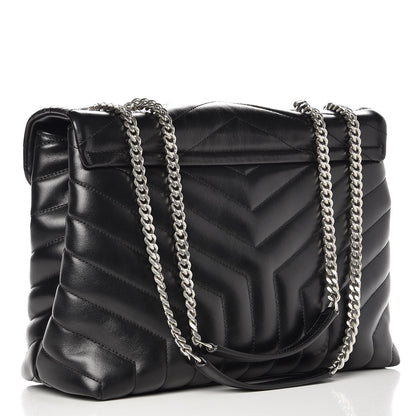 Saint Laurent Calfskin Y Quilted Monogram Medium Loulou Chain Satchel Black 3 of 9