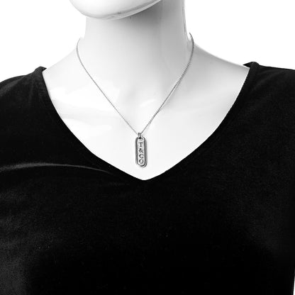 Tiffany Sterling Silver T&CO Bar Pendant Necklace 2 of 7