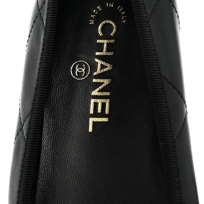 Chanel Lambskin Quilted CC Cambon Ballet Flats 40 Black White 8 of 10
