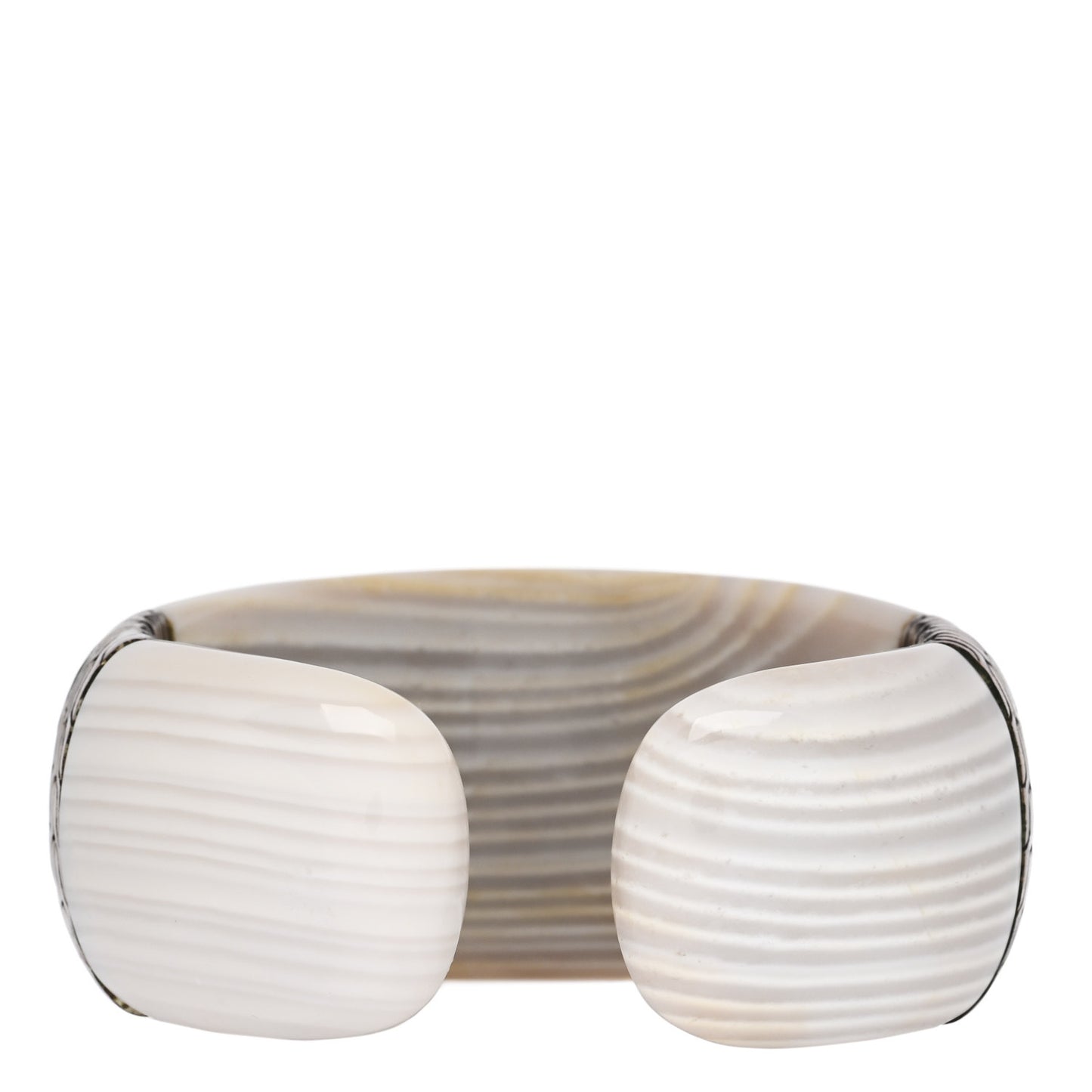 Sterling Silver White Agate Cuff Bracelet