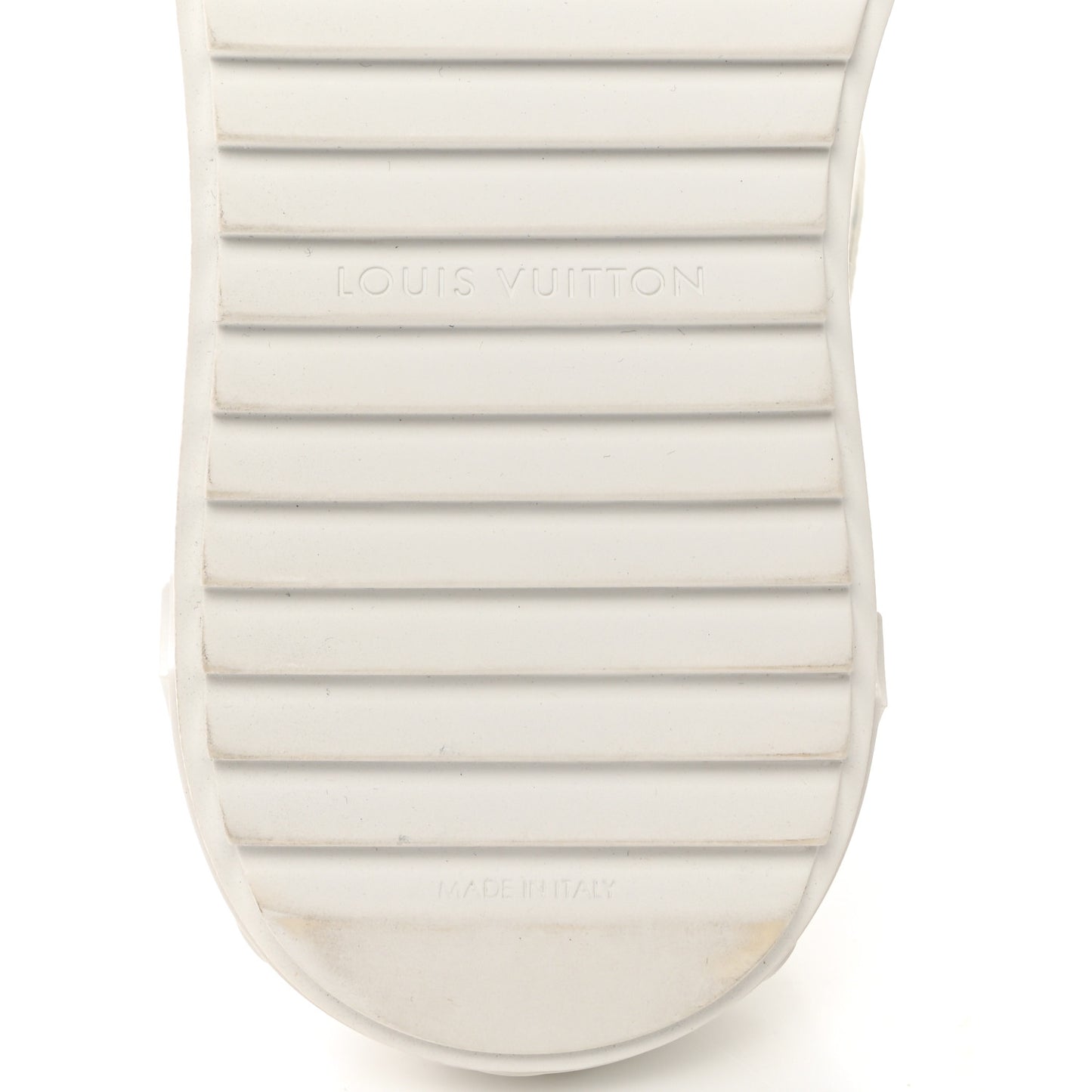 Calfskin Monogram Debossed Time Out Sneakers 36 White Silver