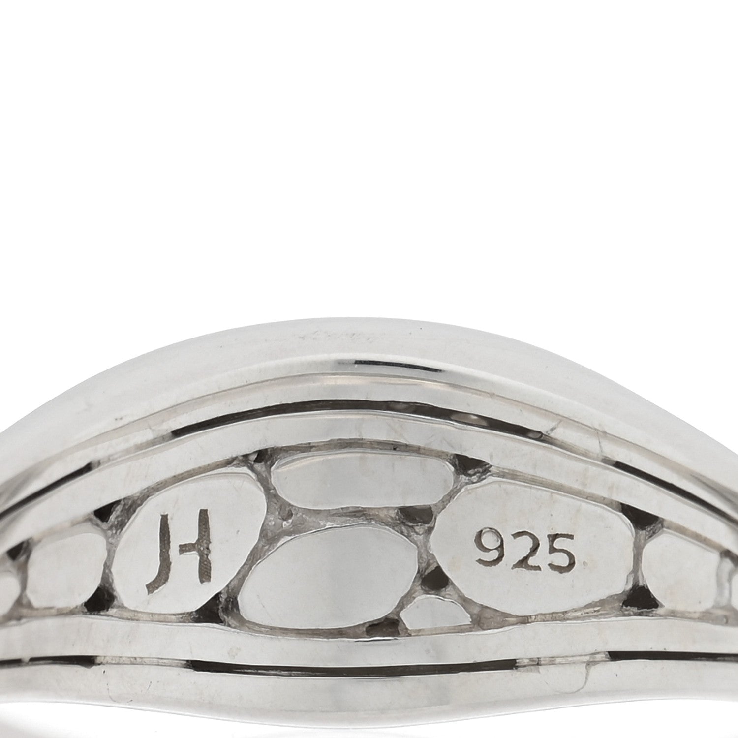 John Hardy Sterling Silver Diamond Pebble Ring 49 5 4 of 5