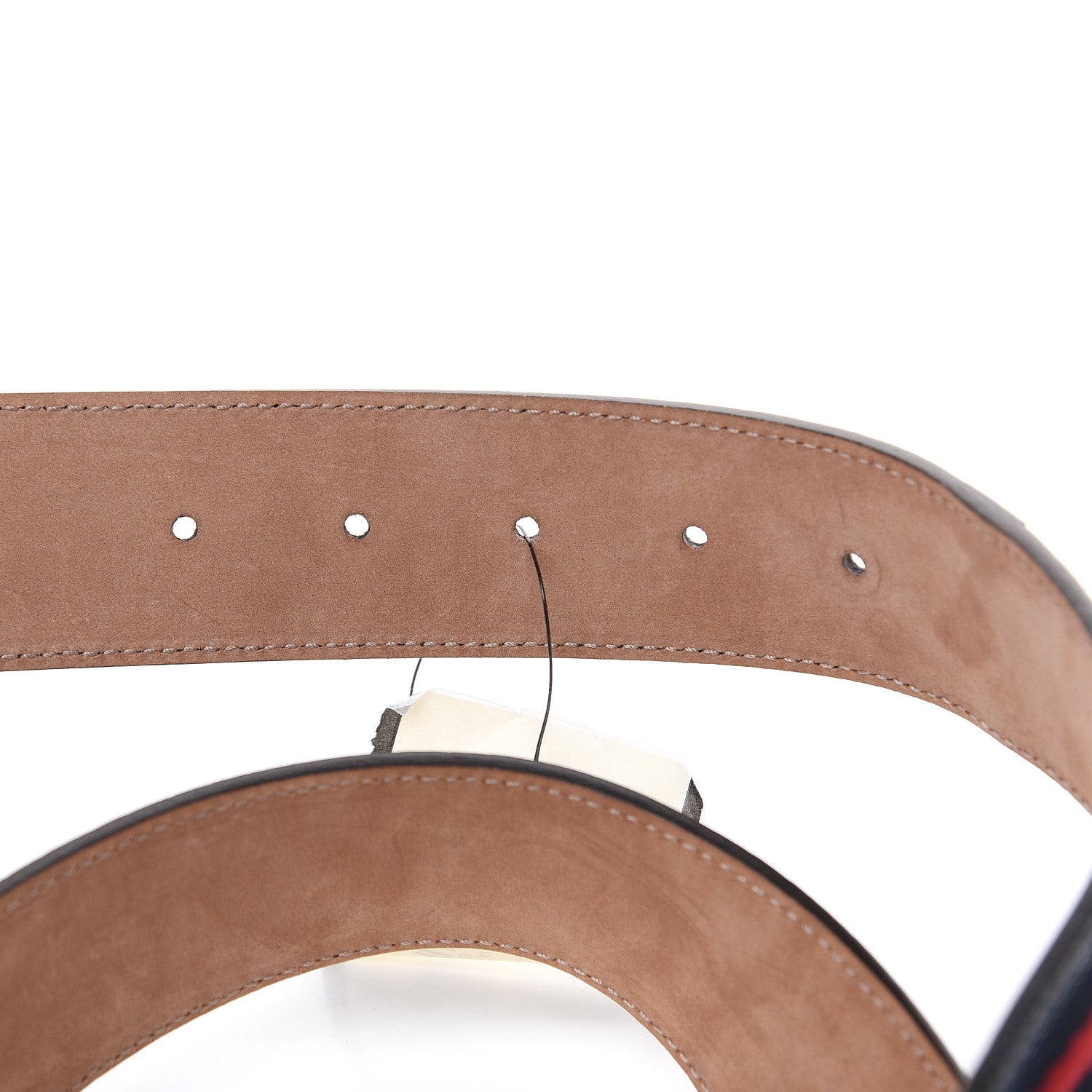 Gucci Calfskin Web Interlocking G Belt 75 30 Navy 4 of 7